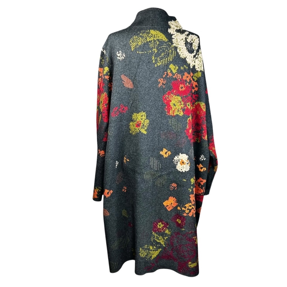 J. Jill Madison Floral Duster Long Cardigan Sweater 4X Spring Alpaca Wool Blend - Picture 4 of 15